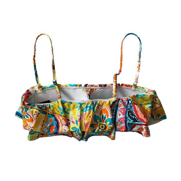 La Blanca Women's Ruffle Bandeau Bikini Swimsuit Top Multi Soleil Size 6 - Picture 5 of 6